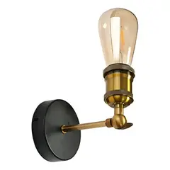 WANT - Aplique lámpara de muro para foco LED E27 bronce y negro