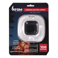 ATOM - Lámpara LED 100 lúmenes para carpa y camping gris