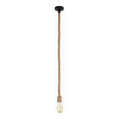 WANT - Soquete colgante decorativo de yute soga E27 natural y negro