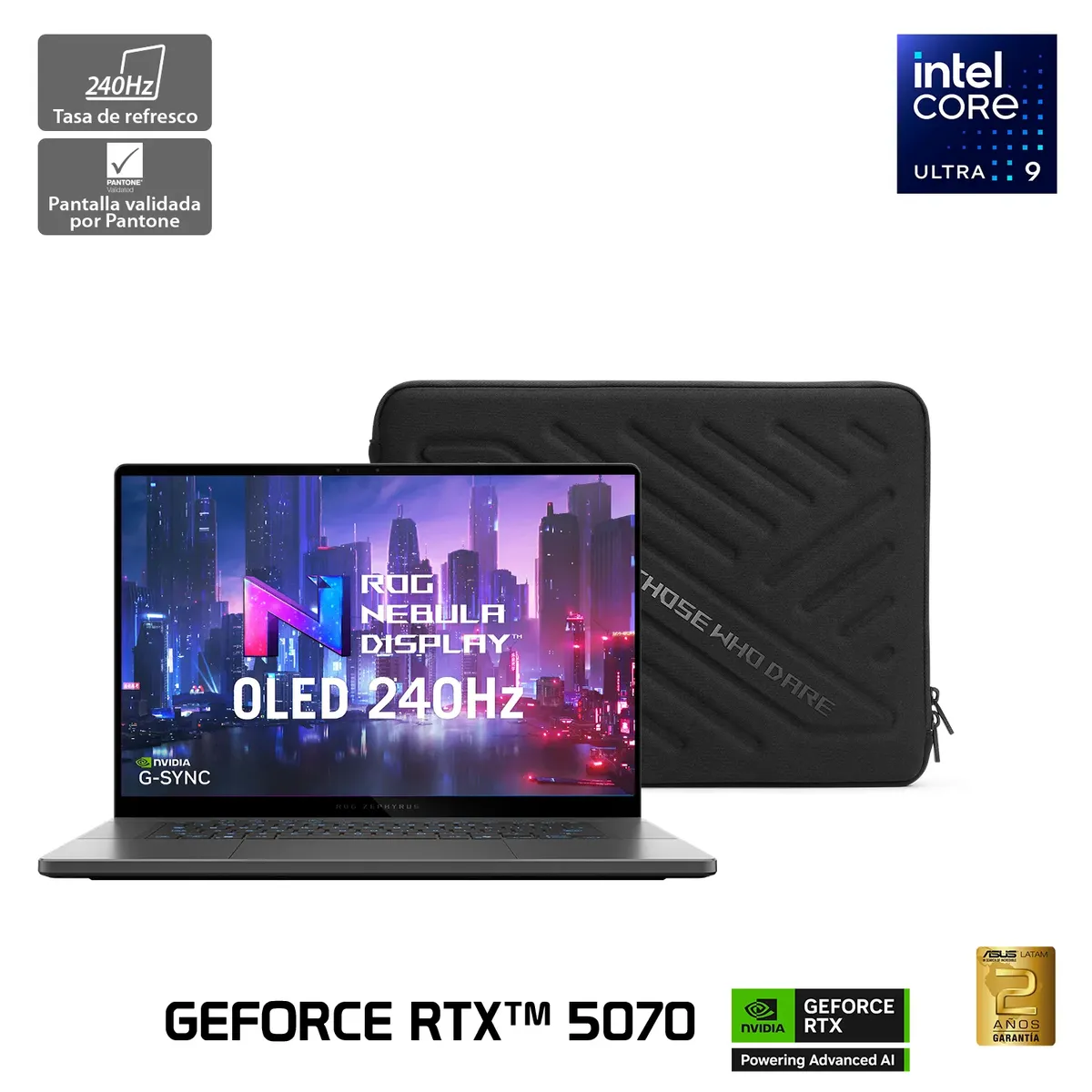 ASUS - Notebook Gamer ASUS ROG G16 Intel Core Ultra 9 32GB  1TB SSD  RTX 5070 8GB  16” OLED 2.5K 240Hz