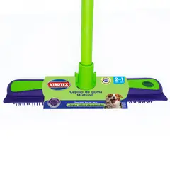 VIRUTEX - Cepillo de Goma Multiuso 2 en 1 con Mango 30 cm