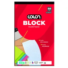 COLON - Block Colón Milimetrado 21 x 30.5 cm 50 Hojas