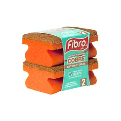 FIBRO - Esponja Acanalada Cobre 2 Unidades