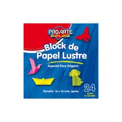 PROARTE - Papel Lustre 24 Hojas 16X16 cm Surtidos