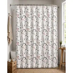 MYLHOGAR - Cortina Para Ducha Con Forro Slub Texturado 180x180 cm Baño Elegante