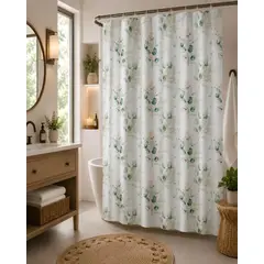 MYLHOGAR - Cortina Para Ducha Con Forro Slub Texturado 180x180 cm Baño Elegante