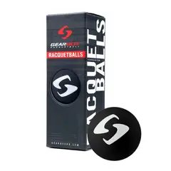 GEARBOX - PELOTA DE RACQUETBALL NEGRAS X3