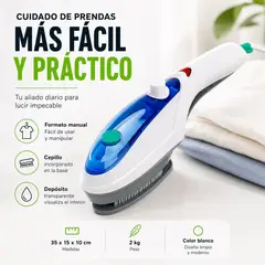 MOVI - Plancha a Vapor Portátil para Ropa con Cepillo Blanco SteamPro™ - Ideal Para Viajes y Uso Diario