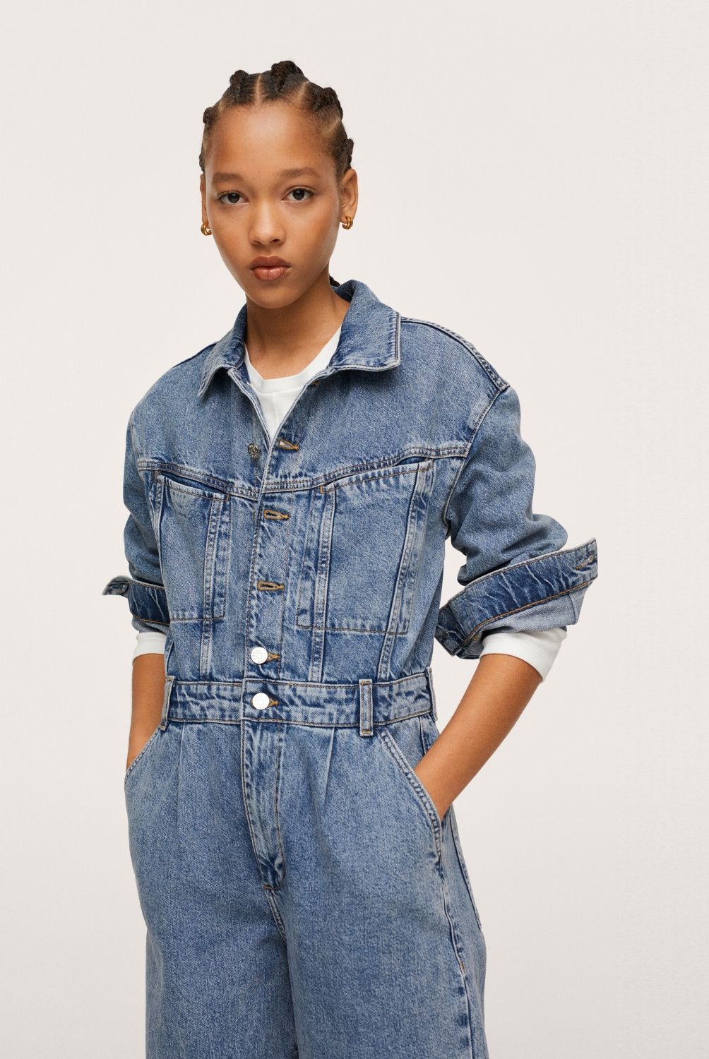 MANGO - Enterito Largo Denim Gillian Mujer
