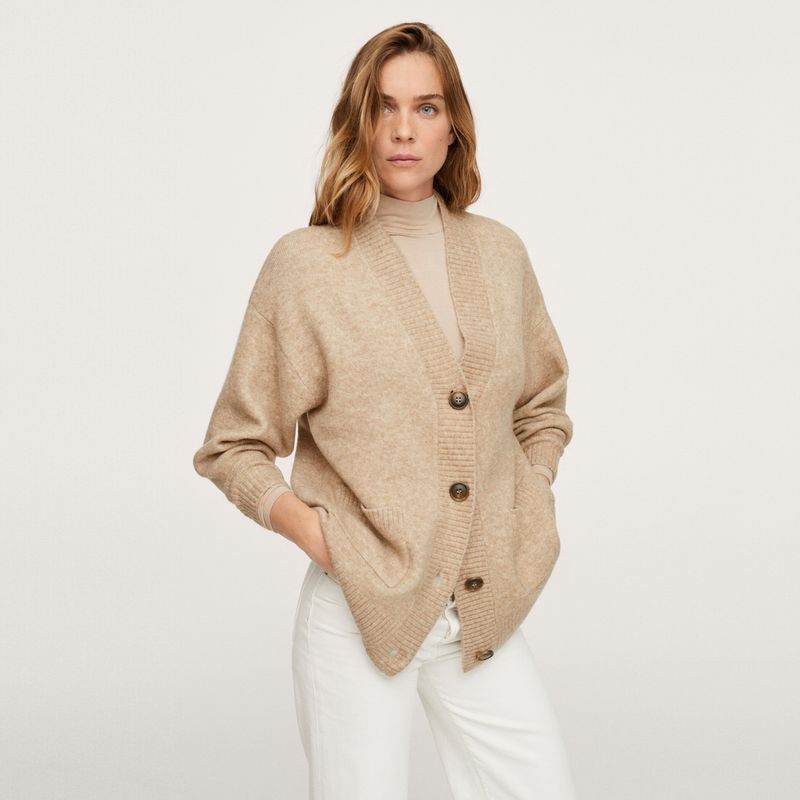 MANGO - Chaleco Punto Oversize Taldora Mujer