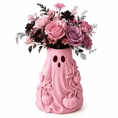 GENERICO - Jarrón de flores fantasma Rosa para Halloween