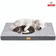KOBA - Cama Antiestrés Extra Grande Para Perros Con Colchón Ortopedico 120x80cm Color Gris