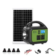 MOVI - Kit Solar de Emergencia 150W con Panel Solar, 3 Ampolletas LED, 2 Tomas 220V, 5 USB, Bluetooth, Radi