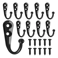 GENERICO - Pack 10 Ganchos De Pared Con Tornillos Para Colgar Abrigo Llave Cocina Baño