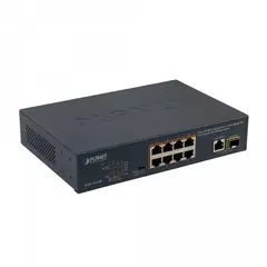 PLANET - 8-100-PoE+at 1-1000 1-SFP 120W-tot Switch no-Admin Rack19p