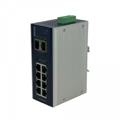 PLANET - 8-1000 2-SFP Switch Industrial Admin Riel-DIN 12-48VDC 24VAC