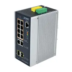 PLANET - 8-1000-PoE 2-1000 2-SFP 240W-tot RielDIN Switch Indust 8P2T2S