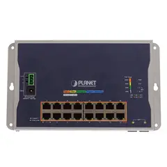 PLANET - 16-1000-PoE+ 2-SFP 240W Switch Indust Admin Riel-DIN 4854VDC