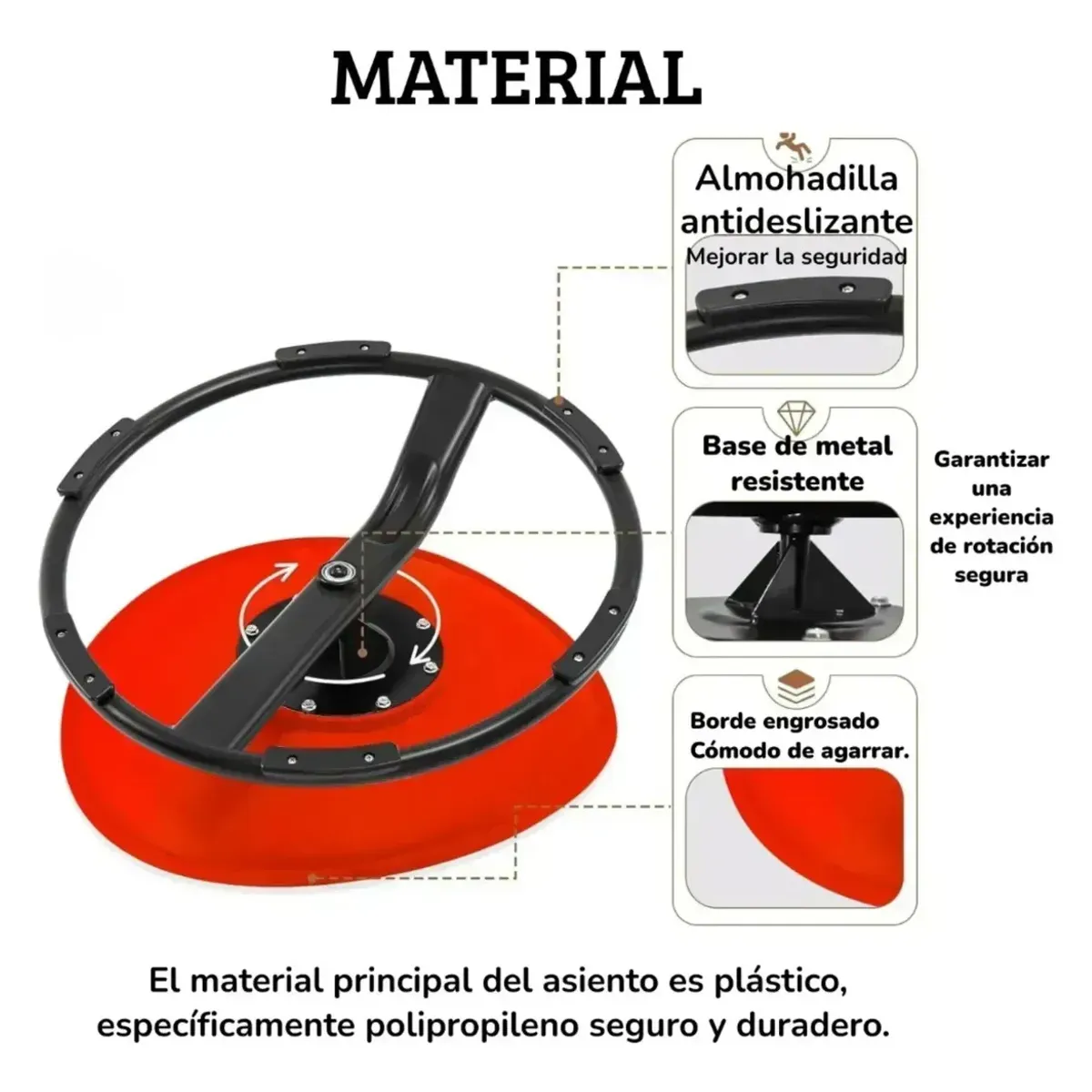VIDA BUENAS - Silla Sensorial Giratoria Niños Autismo Tea Regulación Gav Rojo