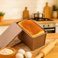 VIDA BUENAS - Molde para Hornear Pan Antiadherente con Tapa 21 x 11 x 11.5 cm