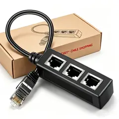 TSKY CHILE SHOPPING - Splitter Adaptador Cable Red Ethernet Lan RJ45 1 A 3 Puertos Internet Extensor