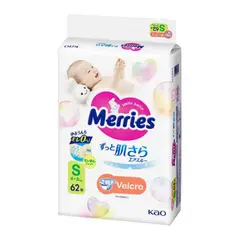 MERRIES - Panales Talla S Super Jumbo Cintas 62 Unidades