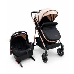 BEBESIT - Coche Cuna Travel System Aureo Isofix Gold Beige