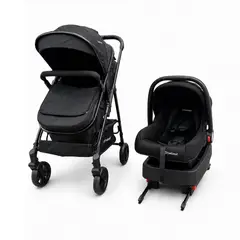 BEBESIT - Coche Cuna Travel System Aureo Isofix Negro