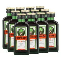 JAGERMEISTER - 12 Miniaturas Licor Botella de Vidrio