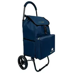 CARRY ALL - Carrito De Compras Plegable Sidney 55 Litros Bolsillo Cooler Carro Feria Azul