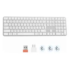 MEETION - Teclado Inalambrico Numerico para Mac iKey K230 Blanco