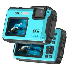 GENERICO - Cámara Digital 5K 64MP sumergible IP68 con Wifi + Memoria 32 GB