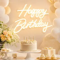 DOPA - Letrero Led Happy Birthday Luz Cálida Decoración Cumpleaños