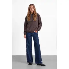 RAINDOOR - Pantalon Botones Laterales Azul Mujer