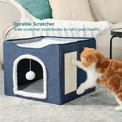 GENERICO - Cama Casa Iglú Acolchada Para Gato Y Perro Pequeño