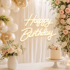 DOPA - Letrero Led Happy Birthday Luz Cálida Decoración Cumpleaños