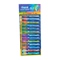 ORAL B - Cepillo de Dientes Shiny Clean Acción 3 en 1 / Tira x 13 unidades