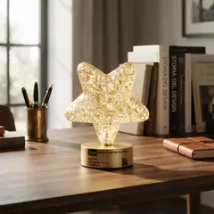GENERICO - Lámpara Led Estrella Recargable Velador 3 Tonos Luz De Noche