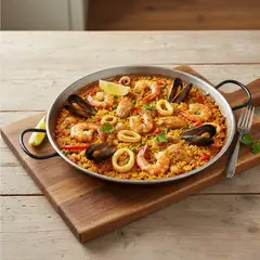 LA VALENCIANA - Paellera 34 Cm 6 Porciones Acero pulido