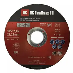 EINHELL - Kit Pack 10 Discos De Corte Para Metal 115 X 1mm