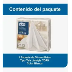 TORK - SERVILLETA LINSTYLE BLANCA - 1 PAQUETES DE 50 UNIDADES