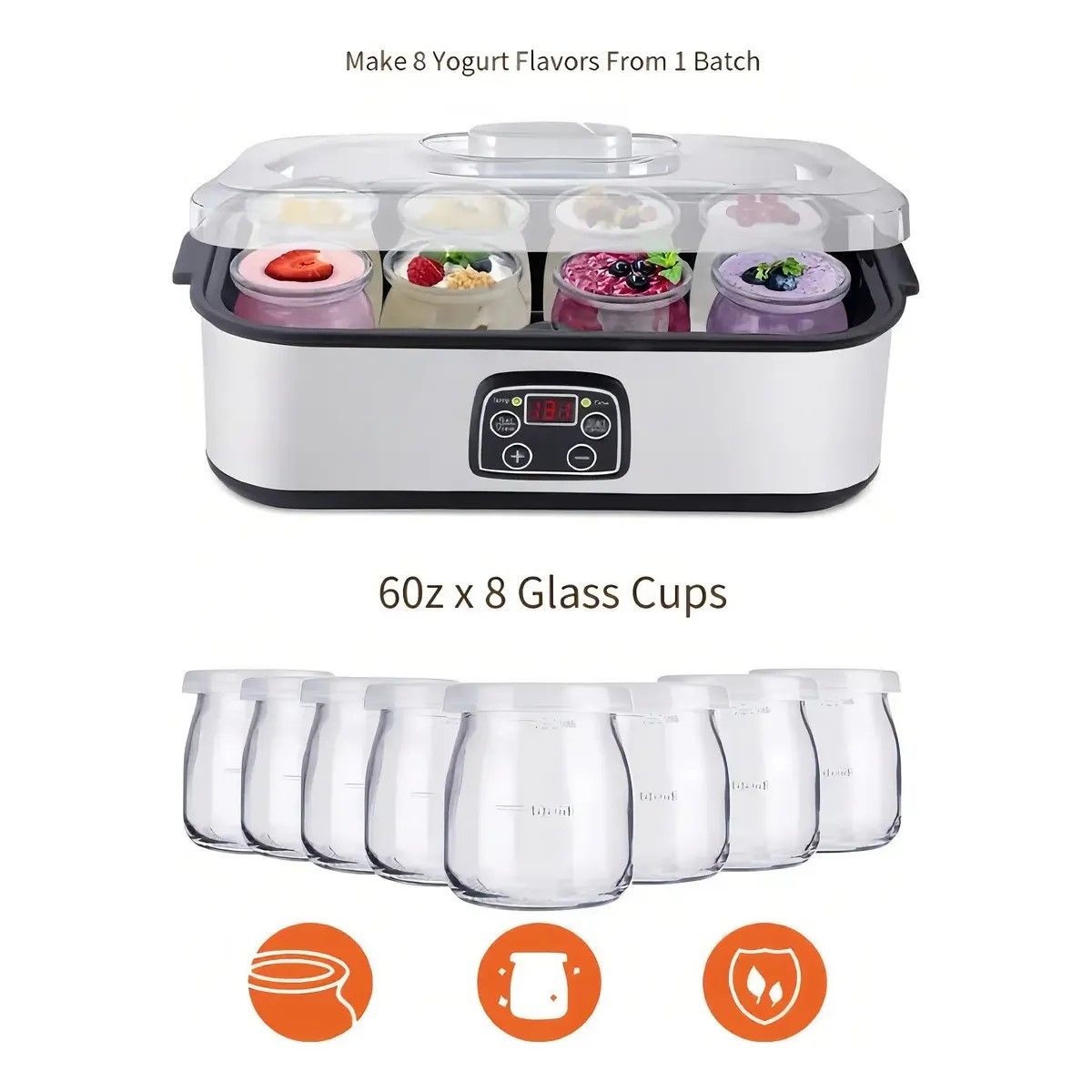 GENERICO - Probiotic Yogurt Maker Yogurera + 8 Frascos BELUG