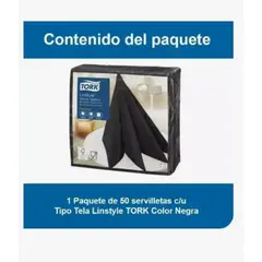 TORK - SERVILLETA LINSTYLE NEGRA - 1 PAQUETES DE 50 UNIDADES