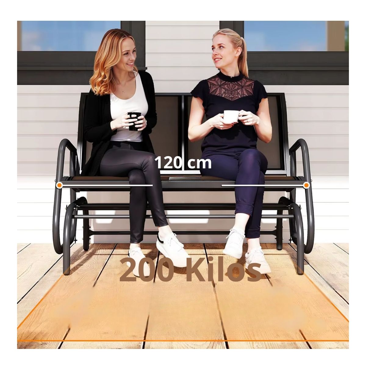 AUCKLAND OUTDOOR - Banca Mecedora Terraza 2 Personas Sillon Exterior