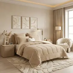 GENERICO - Plumon Alaska Sherpa 1.5 plazas Beige 180x220cm