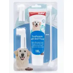 BIOLINE - Set Cuidado Dental Bio Line Para Perros Sabor Carne