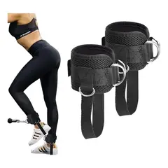 GENERICO - Par De Grilletes Correas Para Tobillo Gym Correa De Tobillo Negro