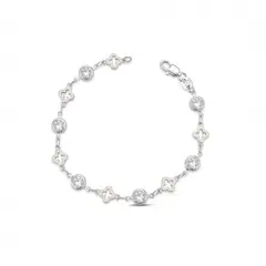 SILVER HEART - Pulsera Cruces Blancas y Cristales en Plata Fina 925