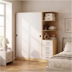 HOMER DESIGN - Clóset Théo Con Puertas Correderas Y Cajones Para Dormitorio