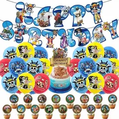 GENERICO - Kit Decoracion Cumpleaños One Piece Luffy Adornos